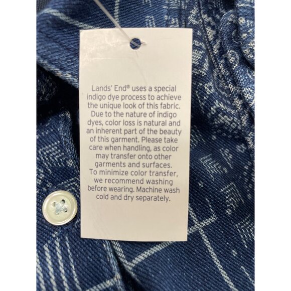 Lands’ End Blue Patchwork Women’s Shirt & Elastic Waist Pants Set Size S - New - Picture 13 of 16